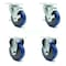 Service Caster 4 Inch Blue Polyurethane Wheel Swivel Top Plate Caster Set with 2 Brake 2 Rigid SCC-20S414-PPUB-BLUE-TLB-TP3-2-R-2 - alternate 1